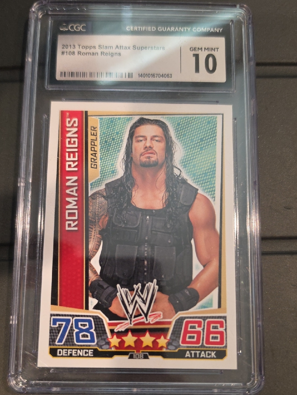 Rare 2013 Topps WWE Slam Attax Roman Reigns RC Rookie as pictured